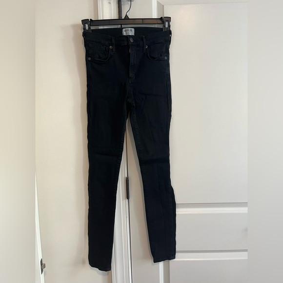 Agolde Sophie high rise skinny jeans in black - Picture 2 of 5